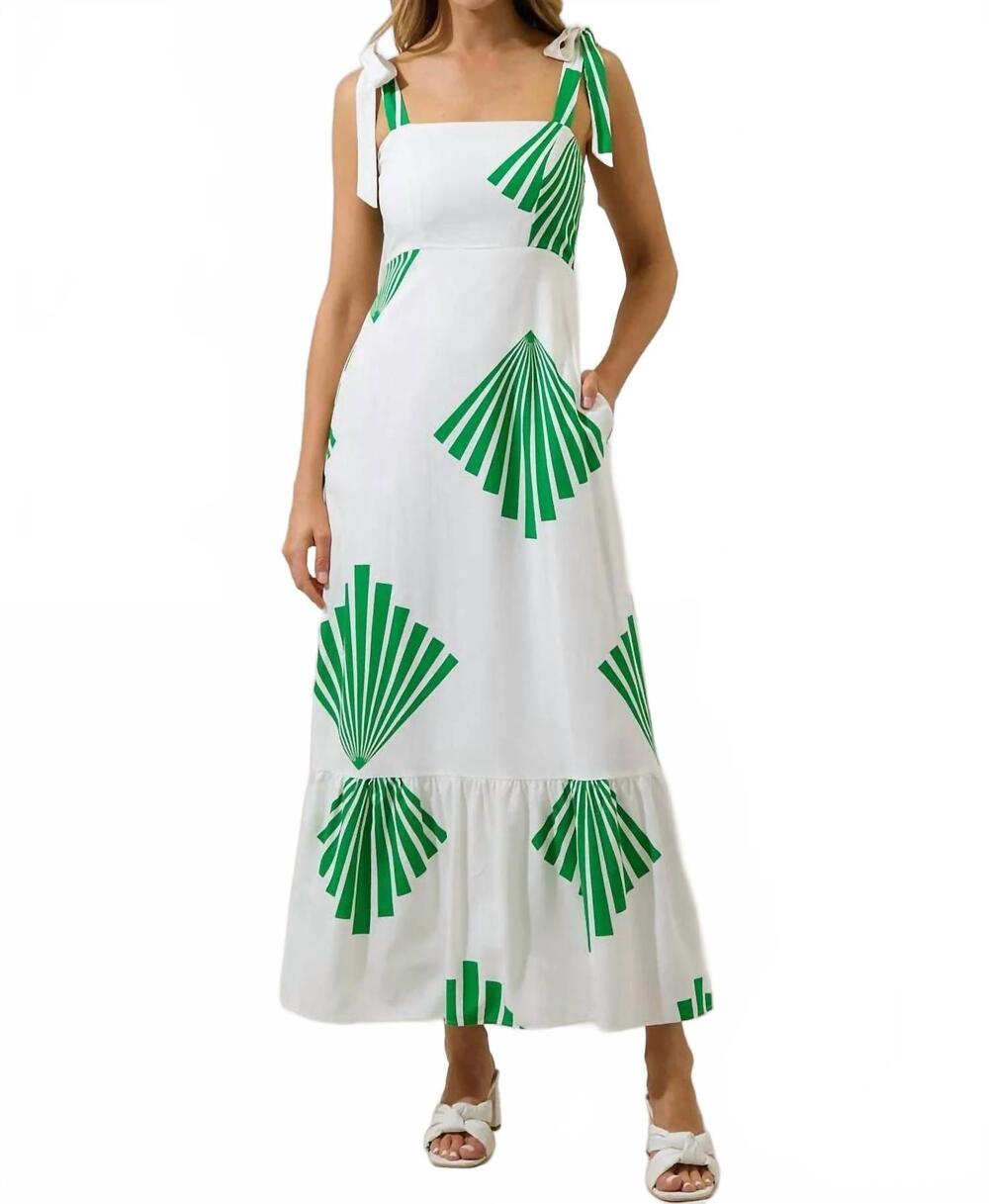 NEW SUGARLIPS women's fan breeze shoulder tie maxi dress in white